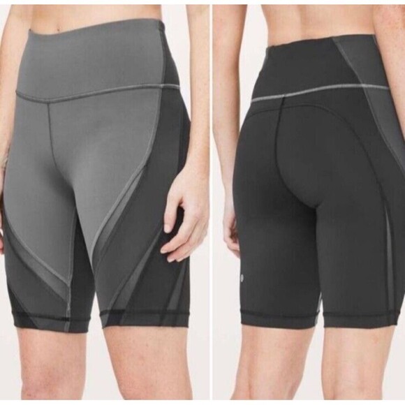 Lululemon Color Me Ombre Bike Short Black Gray 9" YogA 4 Athletic Gym Biker - Picture 1 of 12